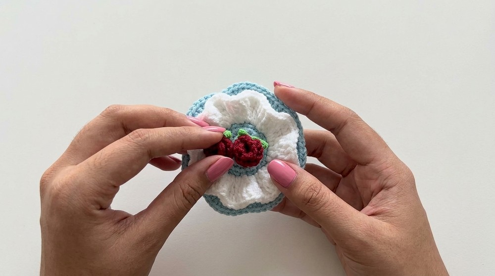 Crochet Mini Flower Bouquet Keychain