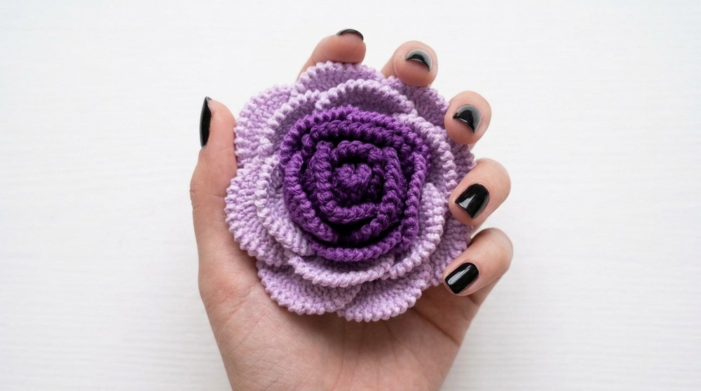 Viral 3D Rose Flower Crochet Mini Charm Tutorial