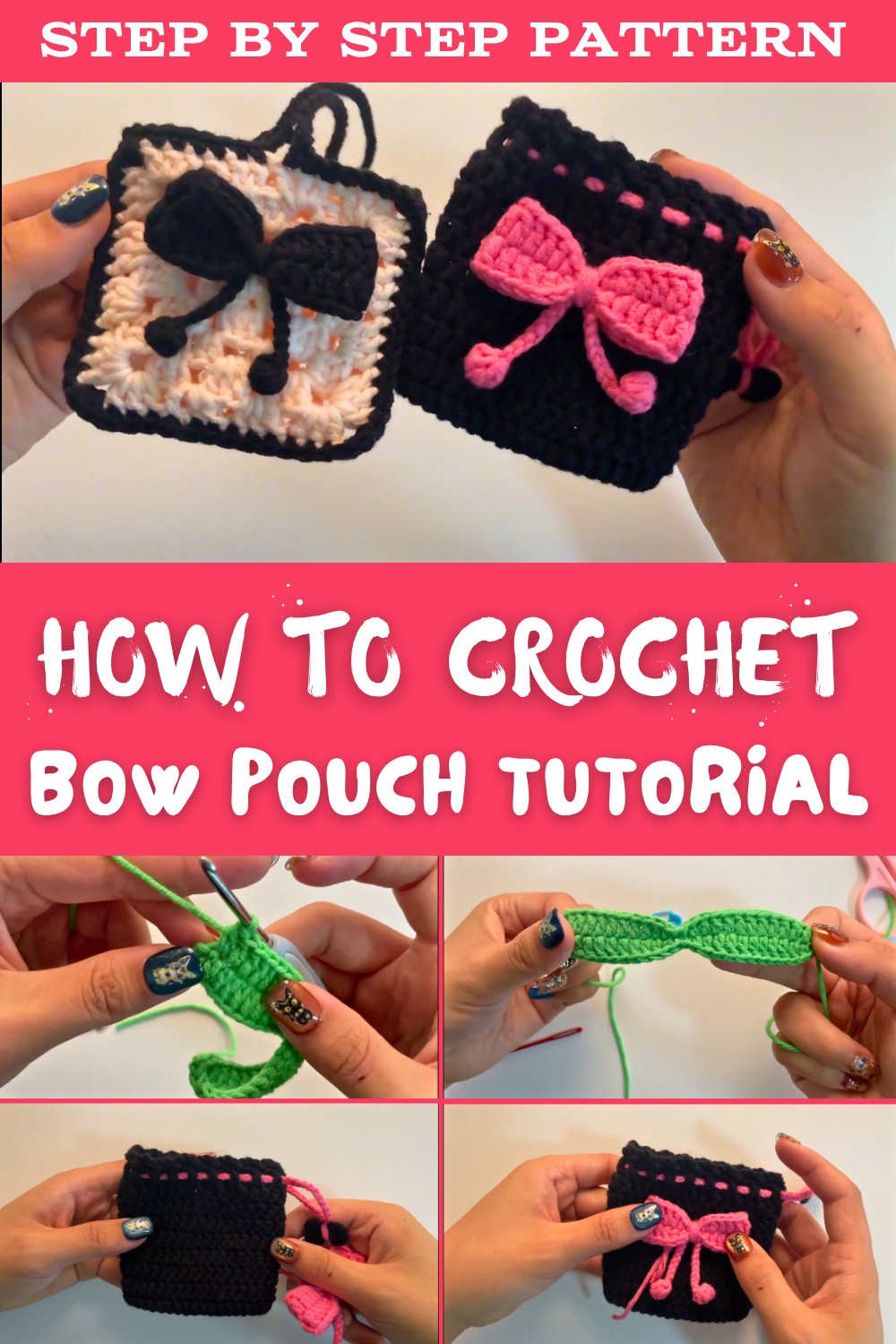 Crochet Bow Pouch Tutorial