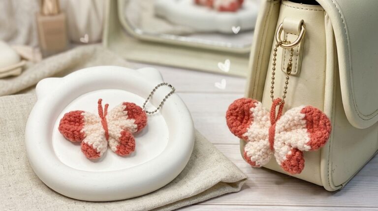 Crochet Butterfly Wings Keychain Pattern 2
