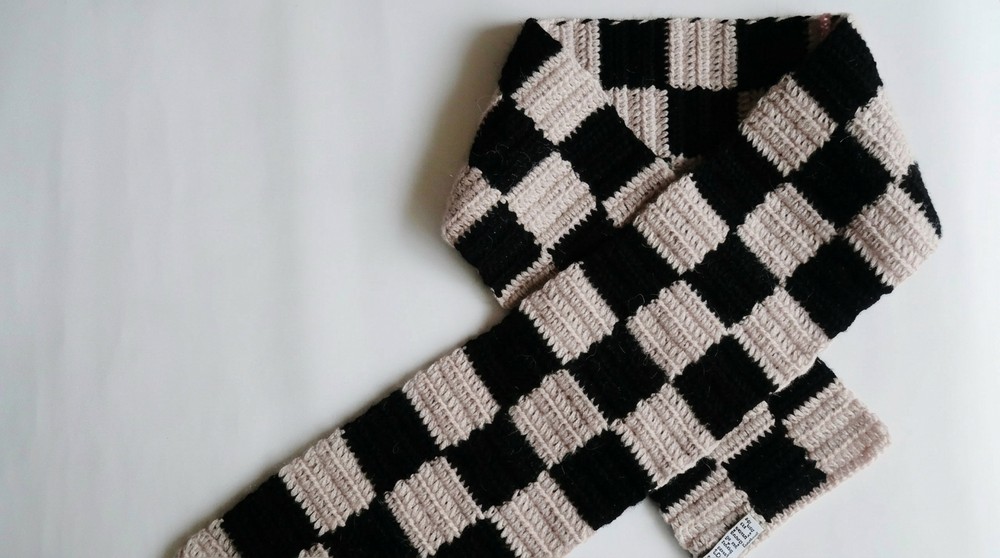 Crochet Checkered Scarf Pattern 2
