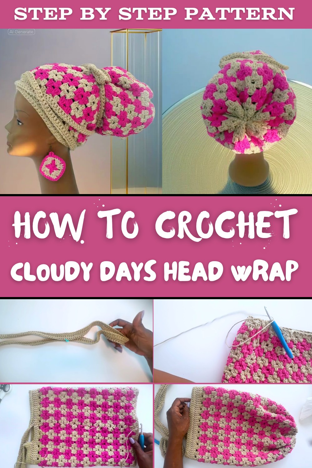 Crochet Cloudy Days Head Wrap Tutorial