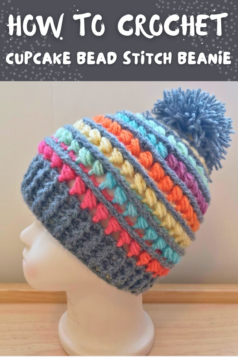 Crochet Cupcake Bead Stitch Beanie Pattern 1
