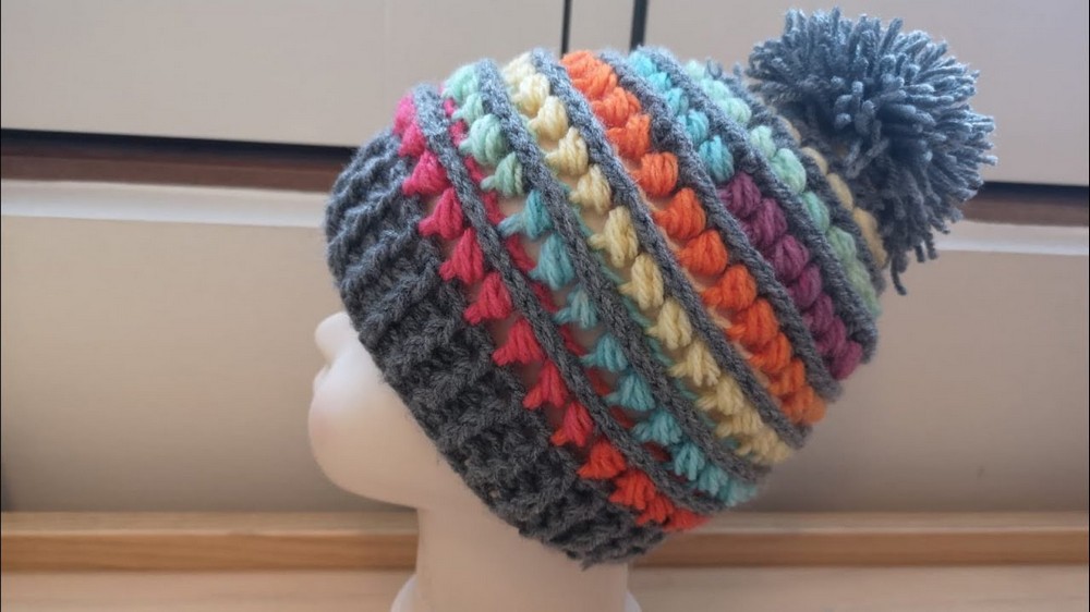 Crochet Cupcake Bead Stitch Beanie Pattern 3