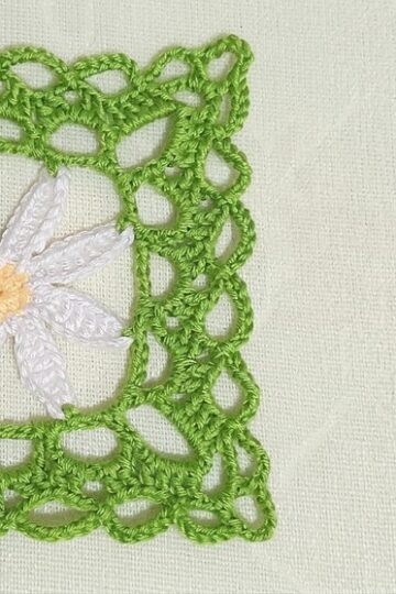 Crochet Daisy Flower Square Motif Pattern 2