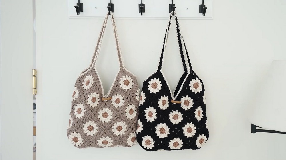 Crochet Daisy Motif Bag Pattern 2