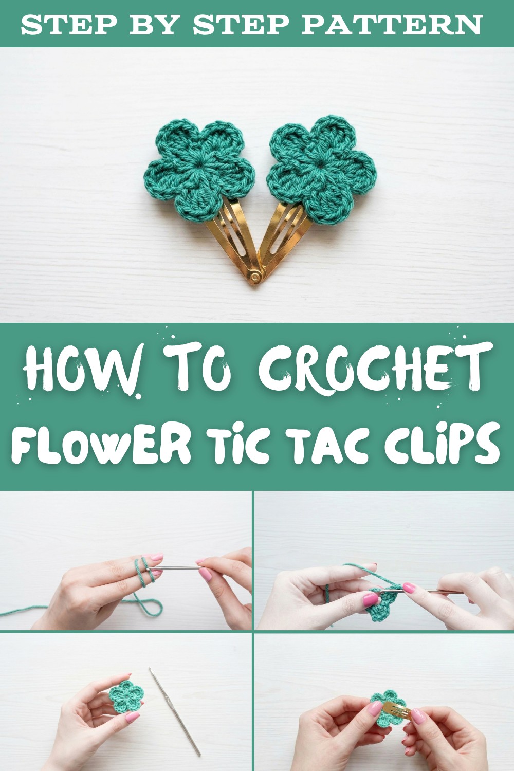 Crochet Flower Tic Tac clips