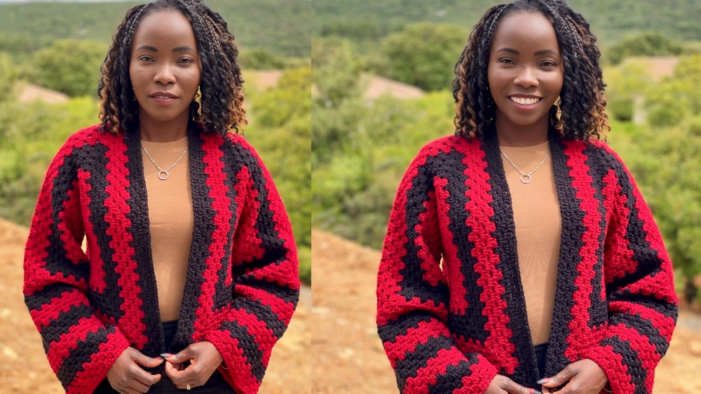 Crochet Granny Square Hexagon Sweater 2