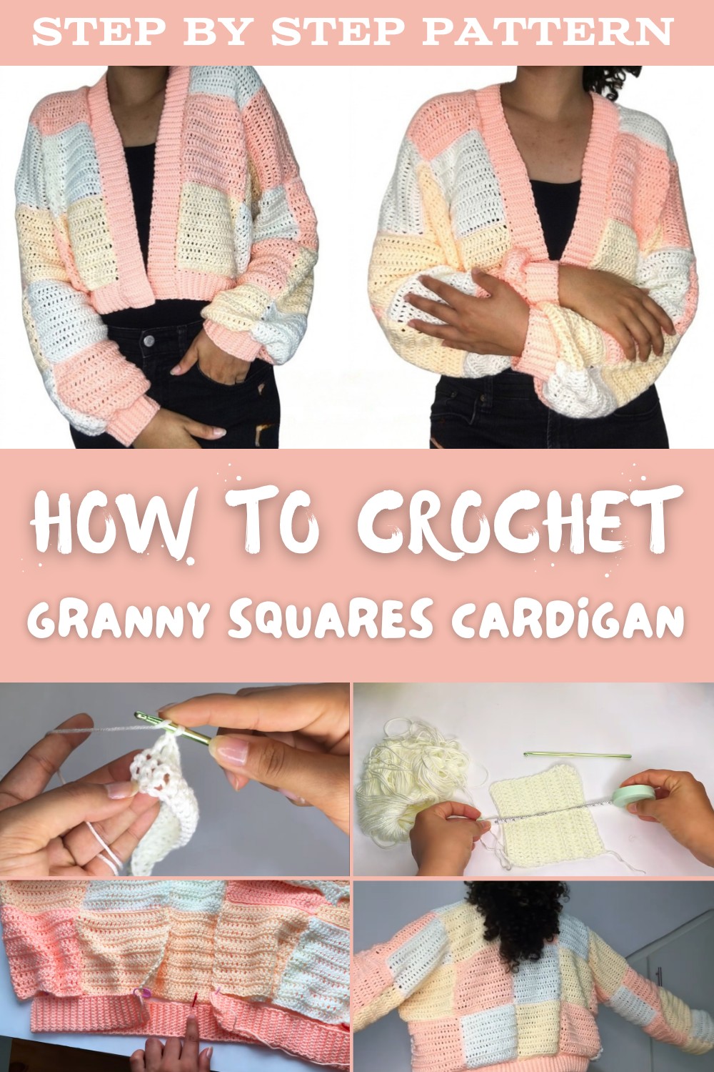 Crochet Granny Squares Cardigan Tutorial