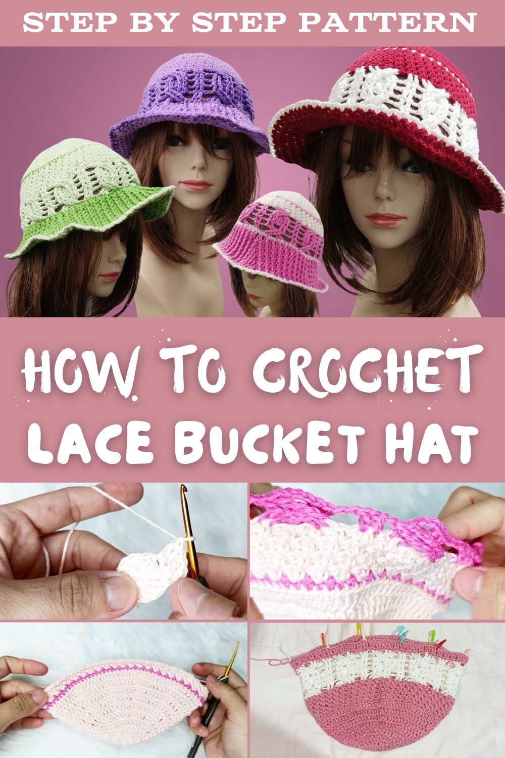 Crochet Lace Bucket Hat Pattern