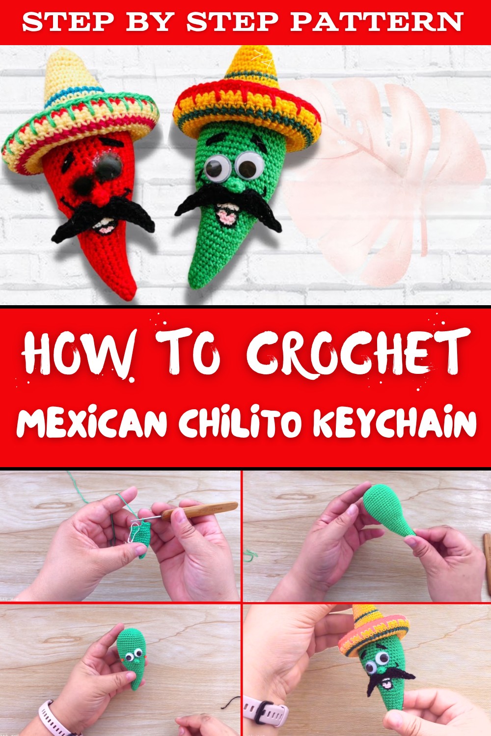 Crochet Mexican Chilito Amigurumi Keychain