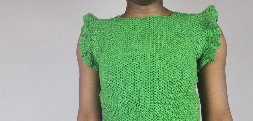 Crochet Ruffled Crop Top Step By Step Pattern 10