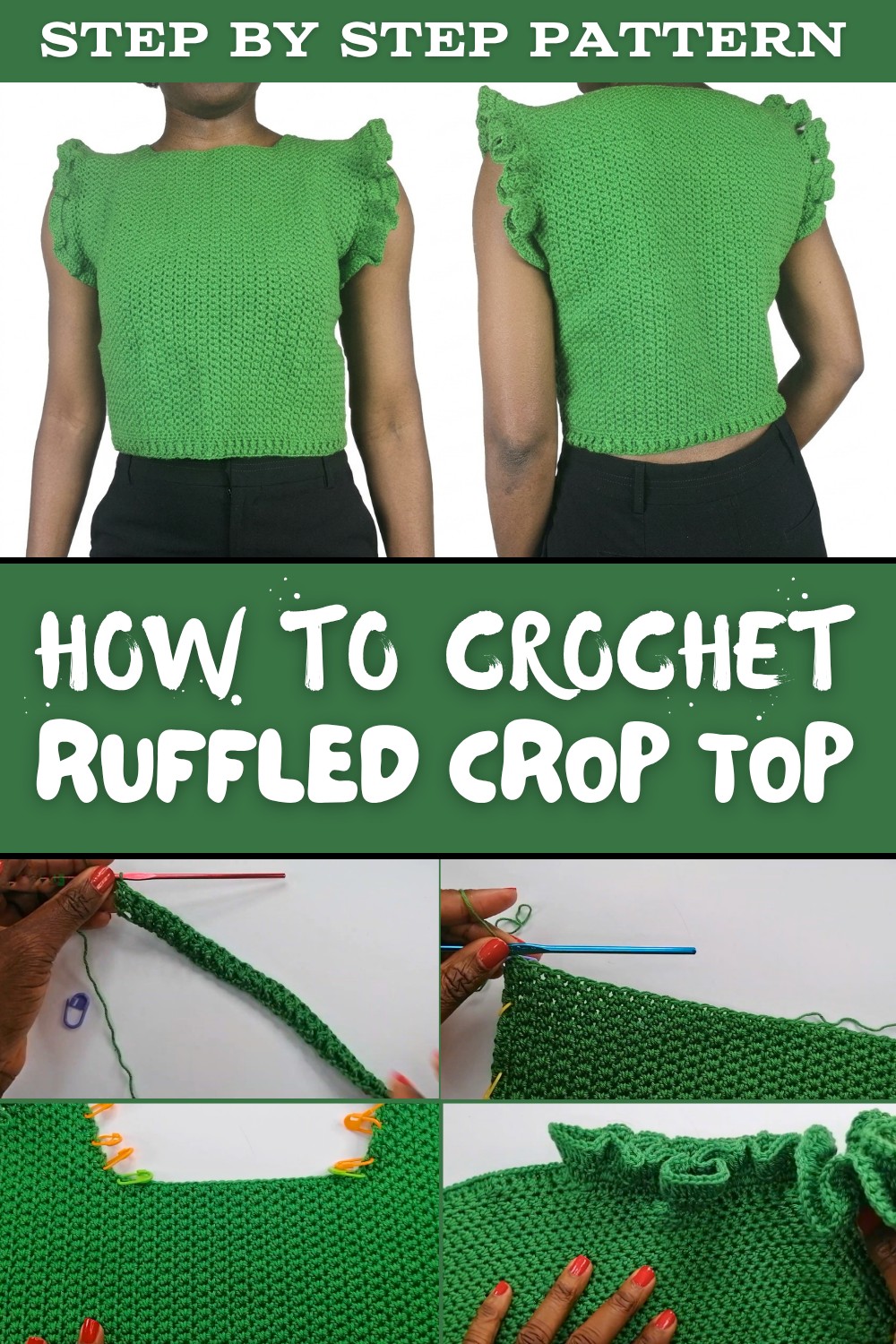 Crochet Ruffled Crop Top Step By Step Pattern