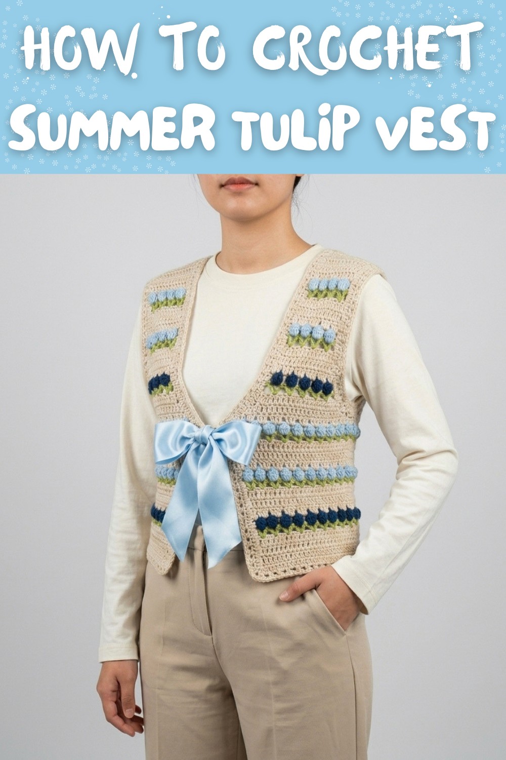 Crochet summer tulip vest
