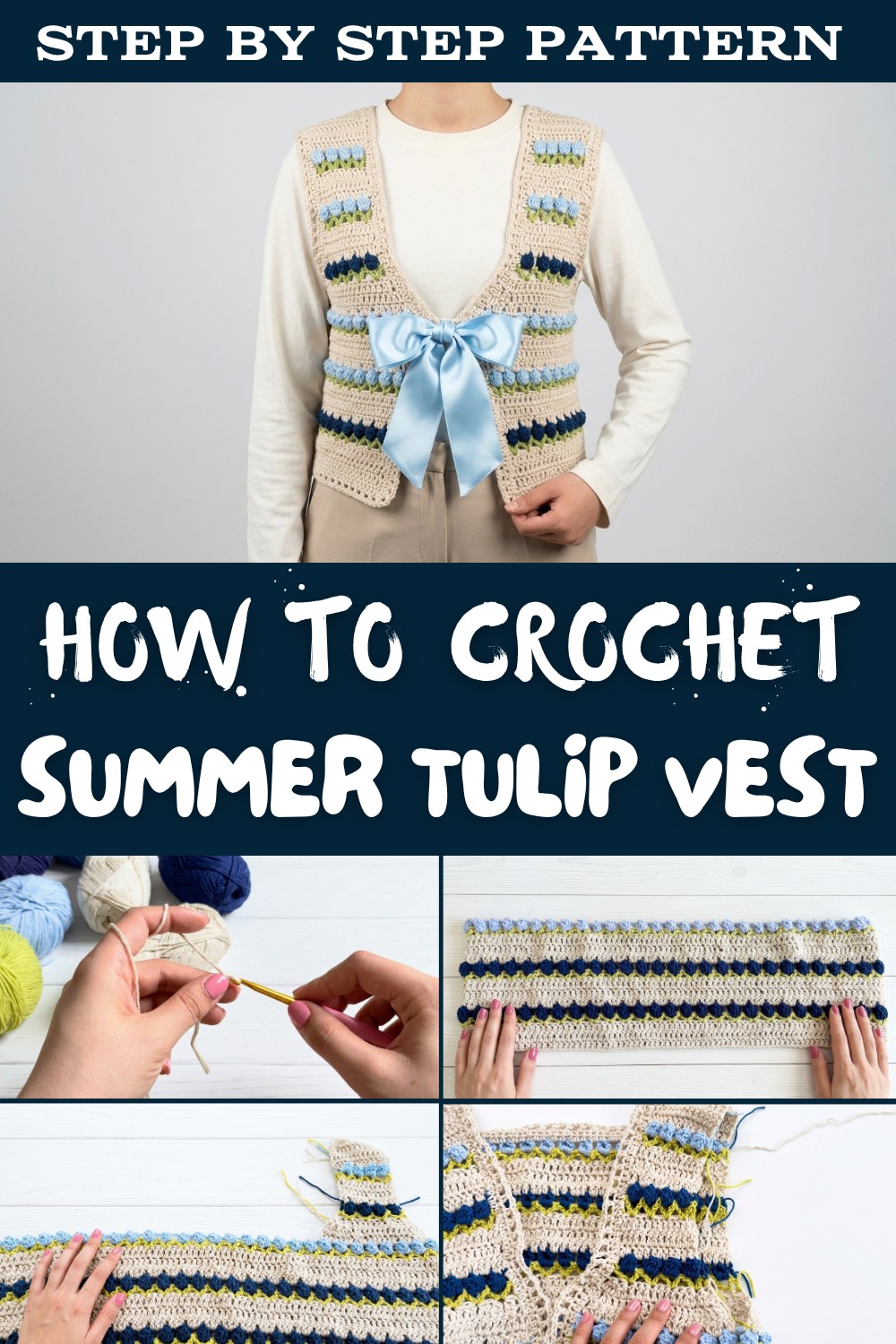 Crochet summer tulip vest