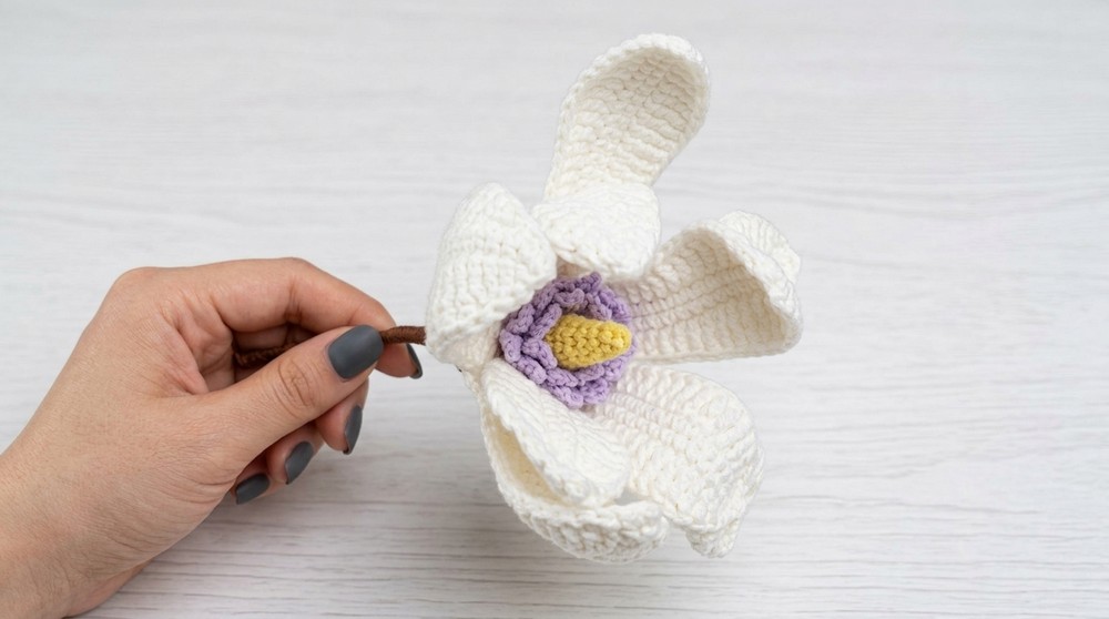 crochet magnolia flower
