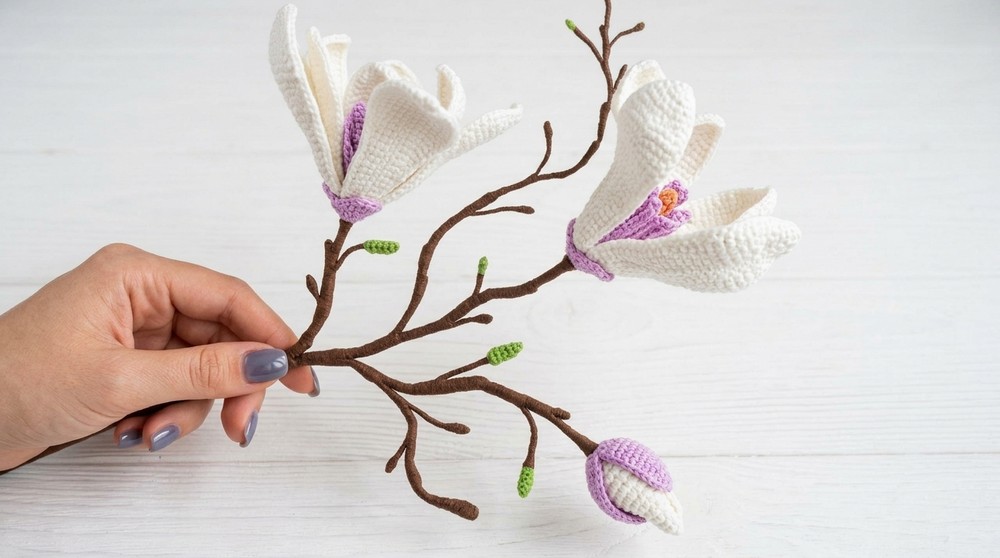 crochet magnolia flower