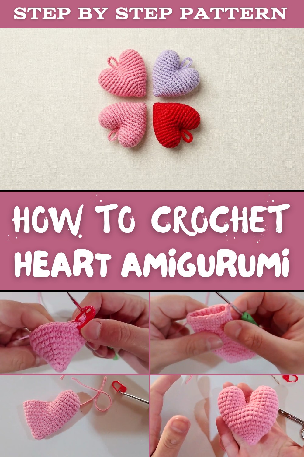 Cute Crochet Heart Amigurumi Pattern