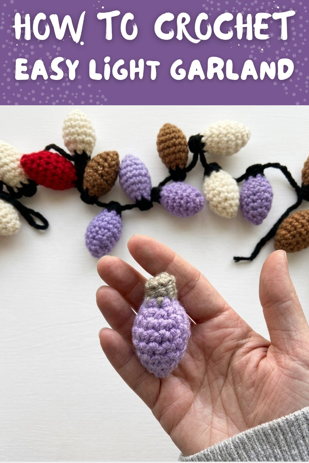 Easy Crochet Christmas Lights Pattern- Crochet Christmas Light Garland