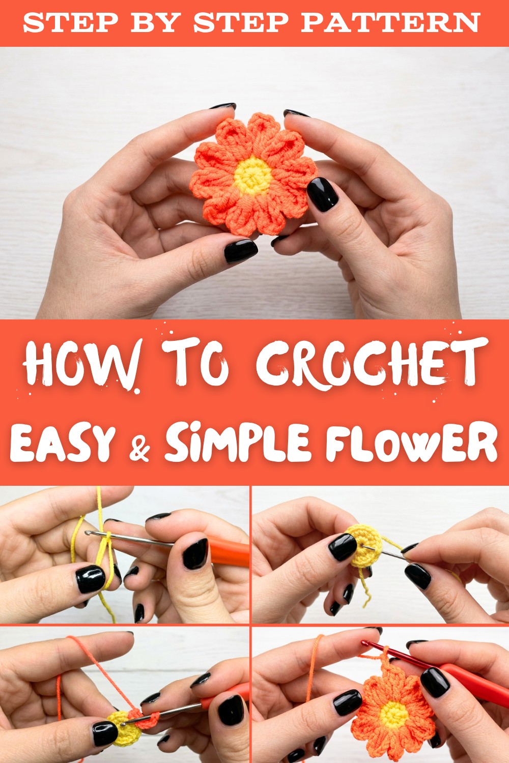 Easy Crochet Flower Tutorial