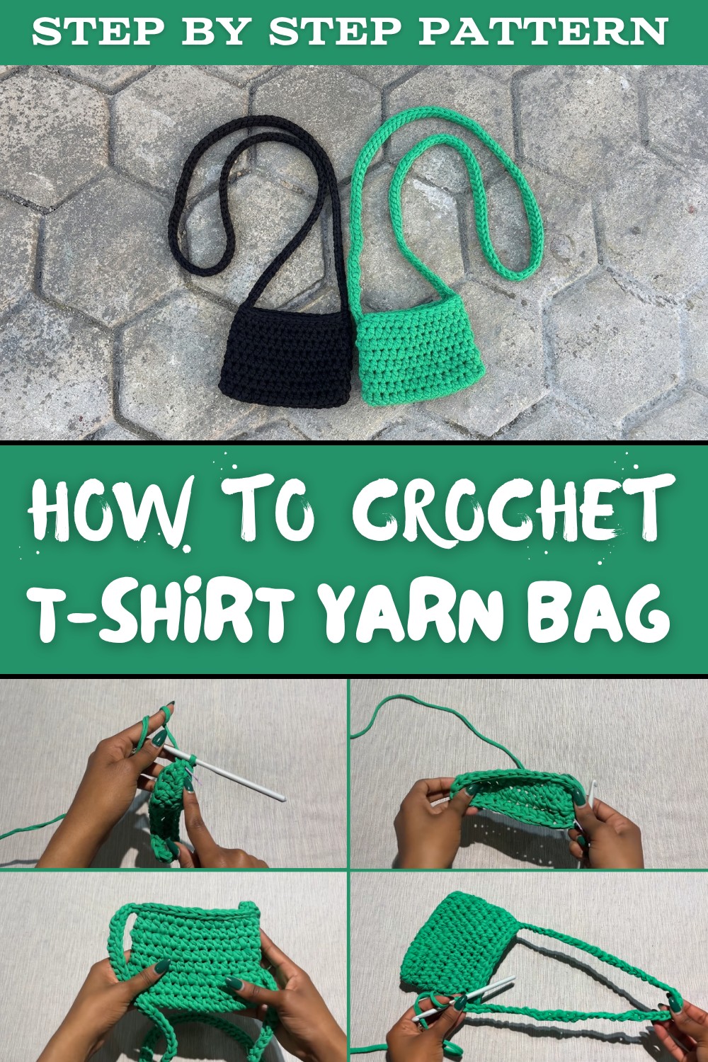Easy Crochet T-shirt Yarn Bag Pattern