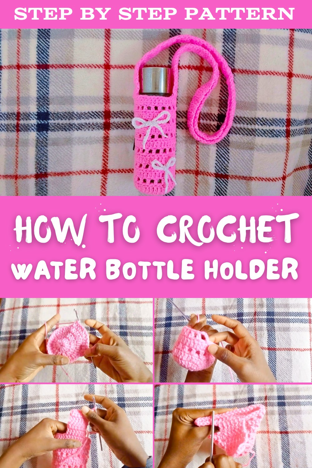 Easy Crochet Water Bottle Holder Tutorial