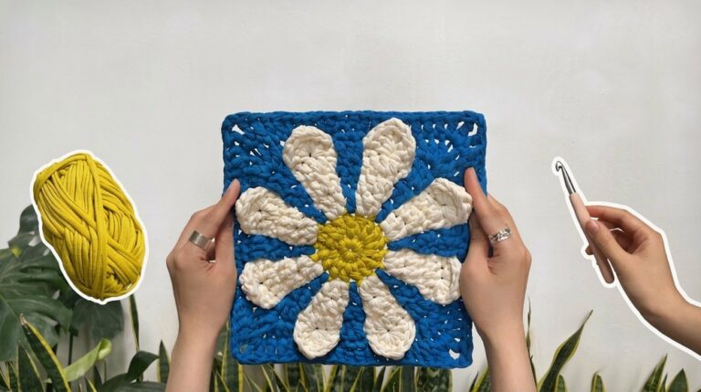 How To Crochet A Daisy Granny Square Pattern 2