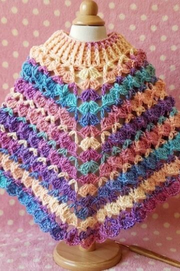 How To Crochet Baby Poncho Tutorial 2
