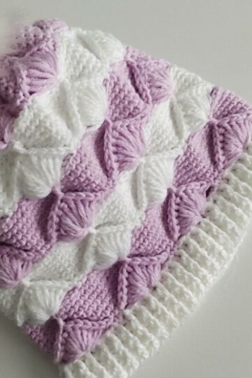 How To Crochet Fan Stitch Beanie Pattern 7