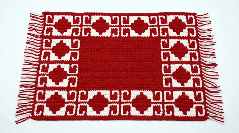 How To Crochet Mosaic (Multiple of 23) - How to Crochet a Face Prayer Mat, Small Prayer Mat - Small Prayer Mat 2