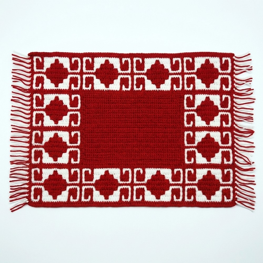 How To Crochet Mosaic (Multiple of 23) - How to Crochet a Face Prayer Mat, Small Prayer Mat - Small Prayer Mat 8