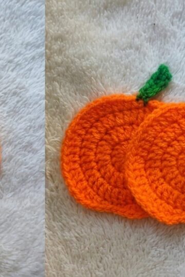 How to Crochet Pumpkin Coaster Pattern 2