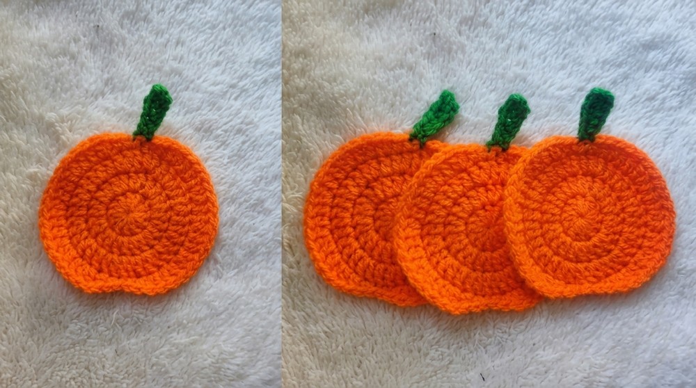 How to Crochet Pumpkin Coaster Pattern 2