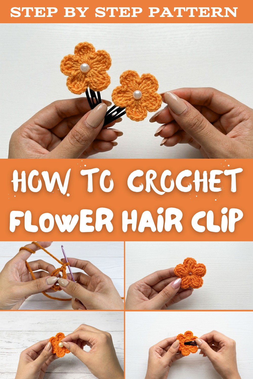 How to Crochet a Flower Hair Clip
