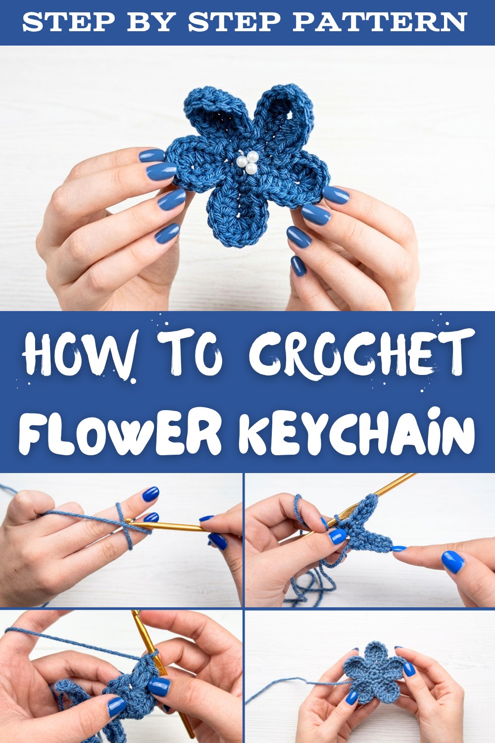 How to Crochet a Flower Keychain for Beginners