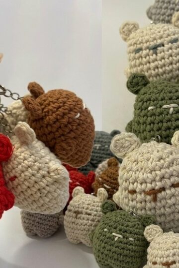 How to Mini Crochet Bear Keychain Pattern 2