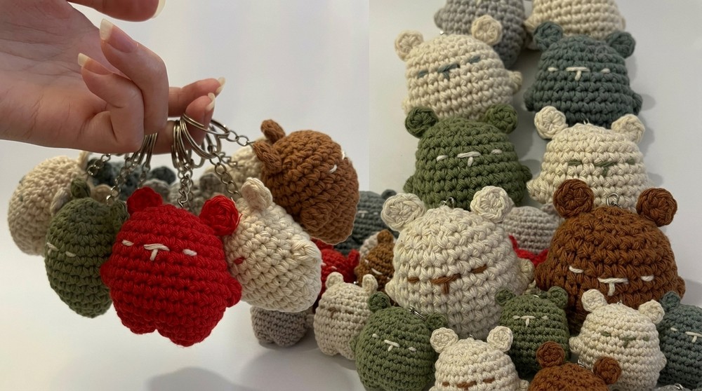 How to Mini Crochet Bear Keychain Pattern 2