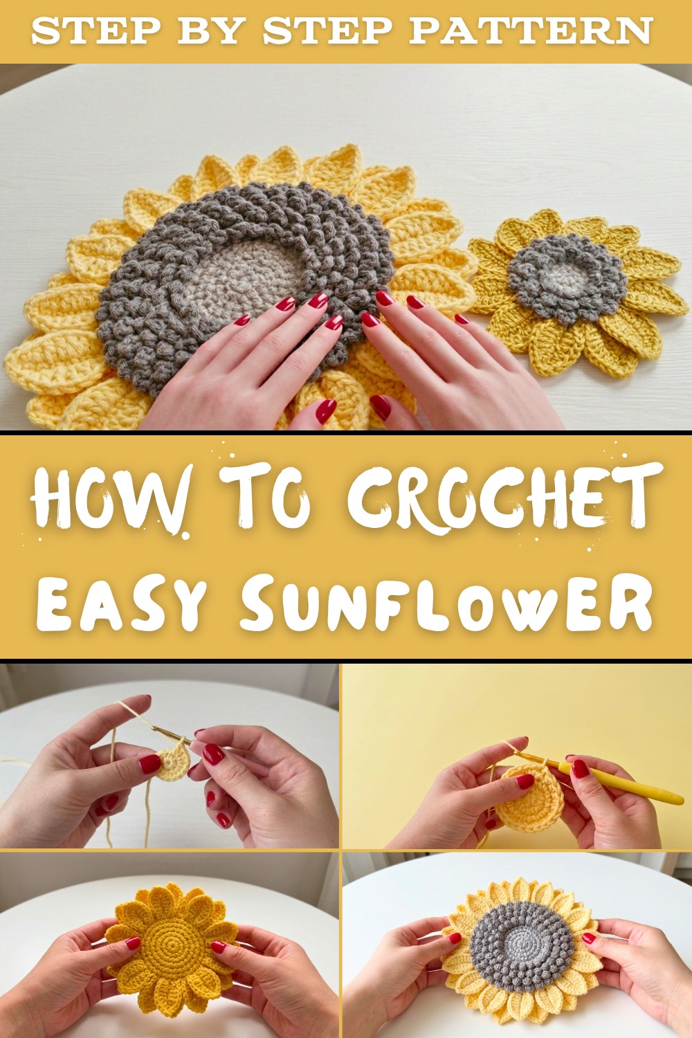 How to crochet a sunflower 1