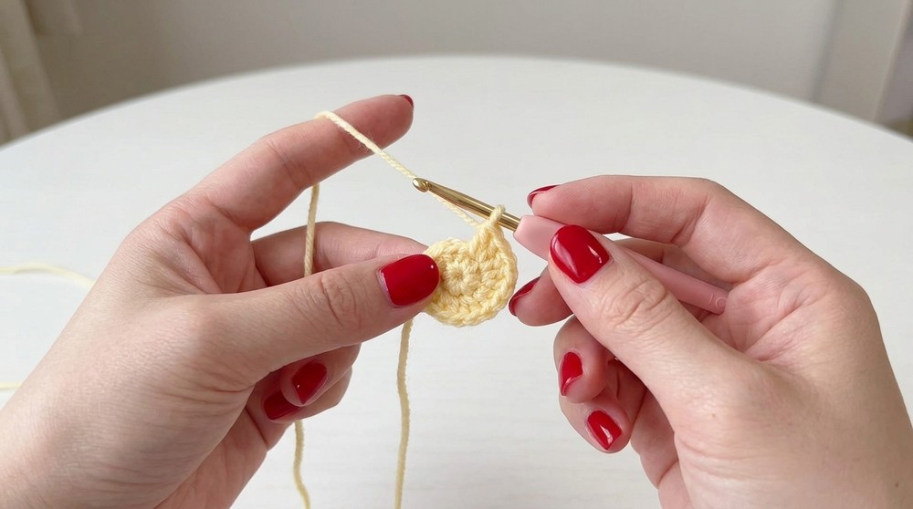 How to crochet a sunflower 3