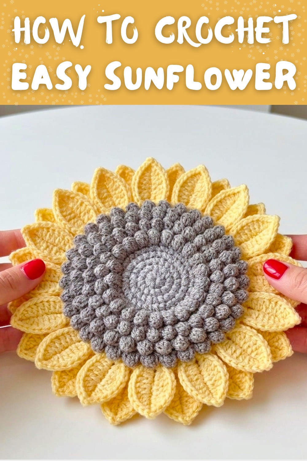 How to crochet a sunflower 8