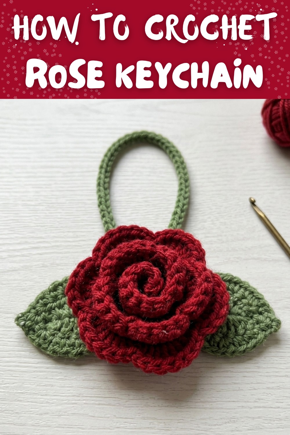 How to crochet rose keychain