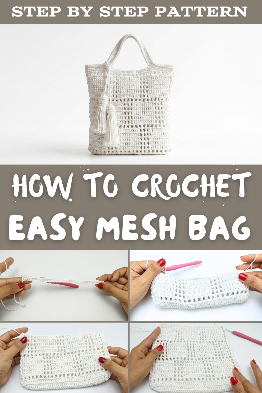 I Crocheted this Mesh Bag in ONE Day! ☀️ Beginner Tutorial By Rajutan Whita 1