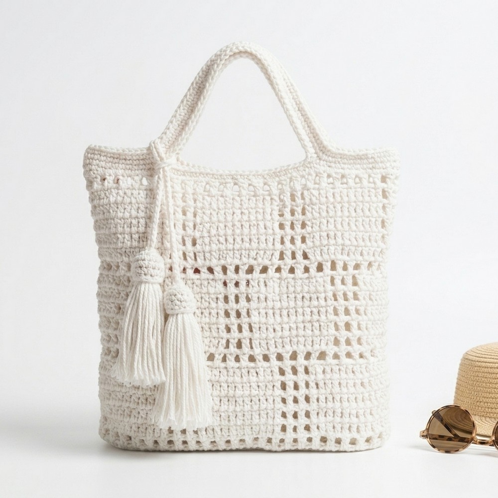 I Crocheted this Mesh Bag in ONE Day! ☀️ Beginner Tutorial By Rajutan Whita 10