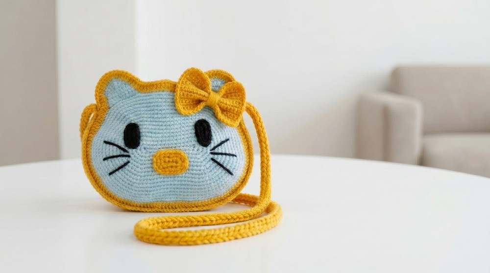 Kitty crochet purse step by step 2