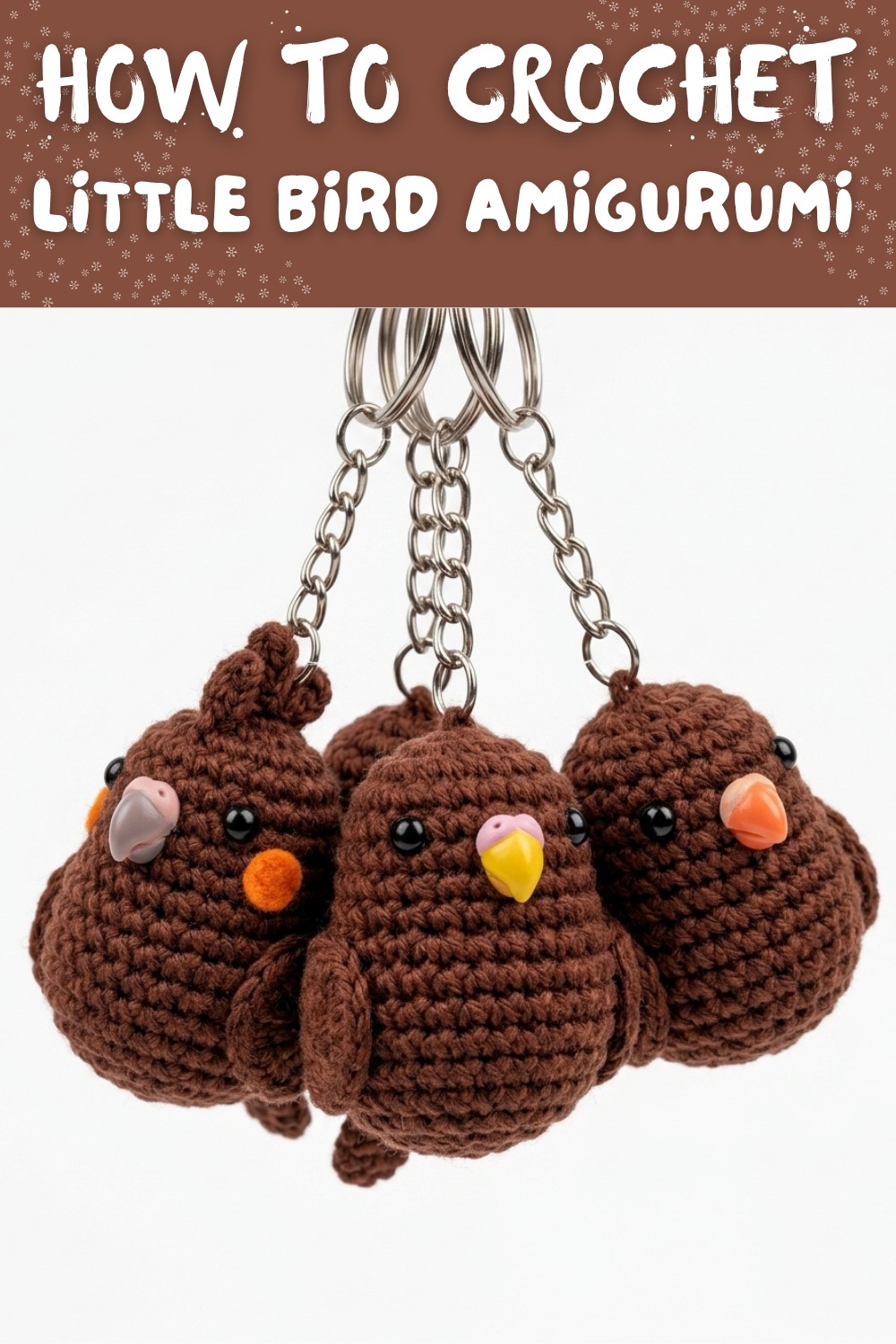 Little Bird Amigurumi Easy Step-by-Step Crochet Keychain Tutorial for Beginners🐦