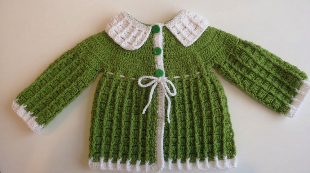 Modern Crochet Baby Cardigan Pattern 2