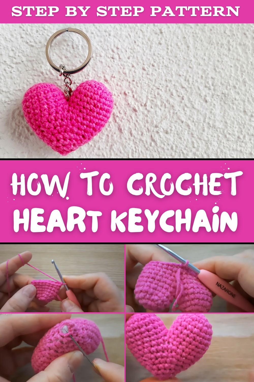Quick Crochet Heart Keychain Pattern