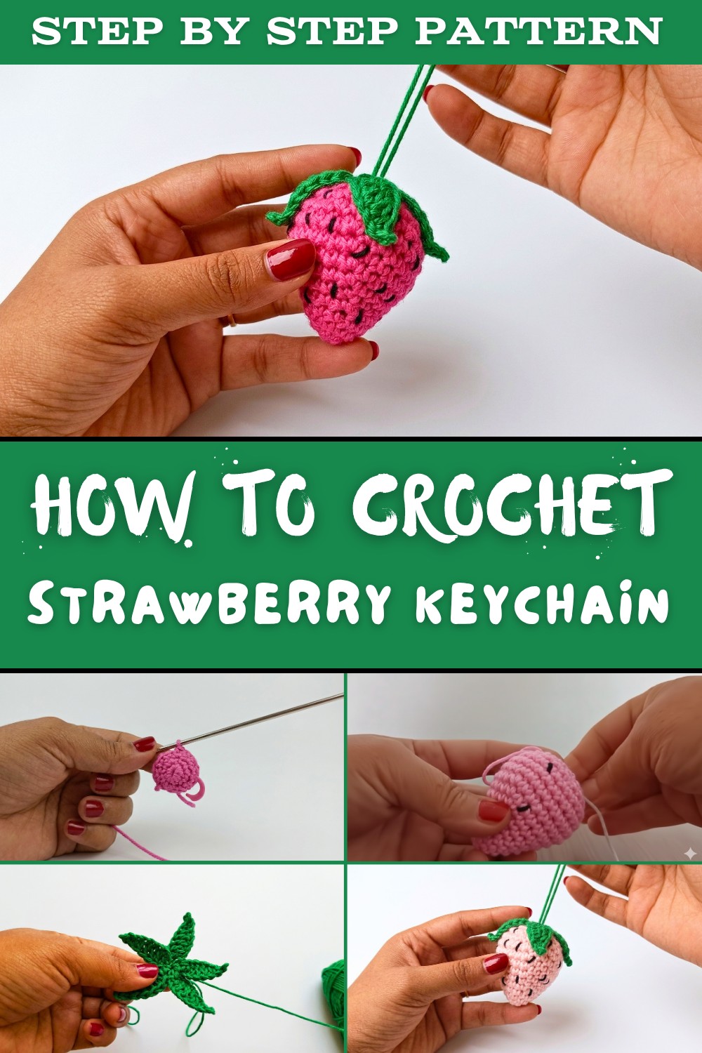 Strawberry Keychain in Amigurumi 1