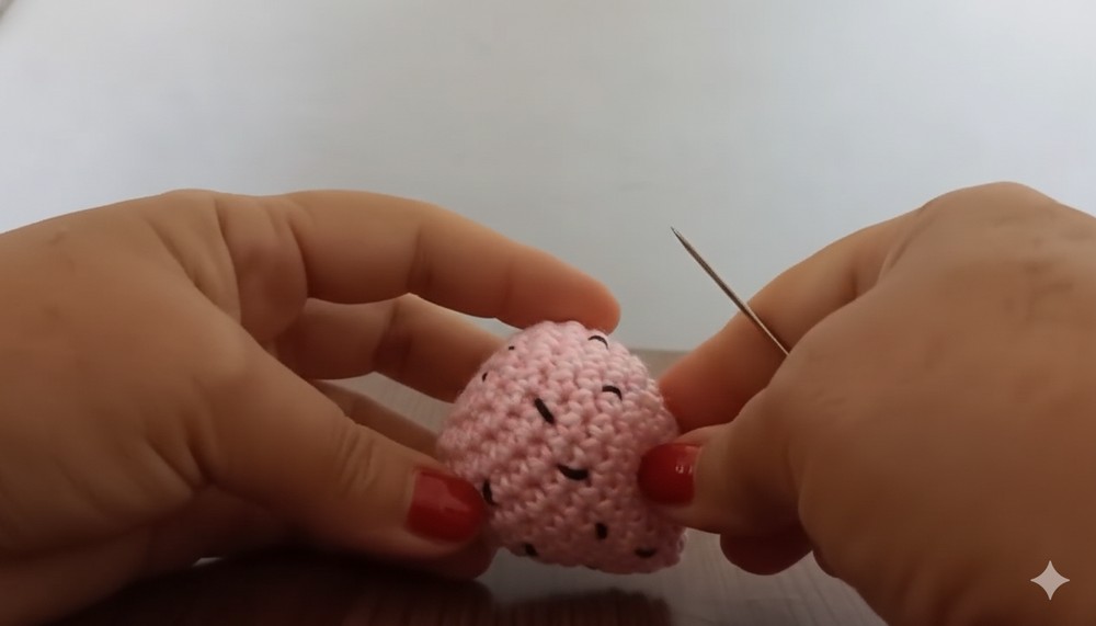 Strawberry Keychain in Amigurumi 4