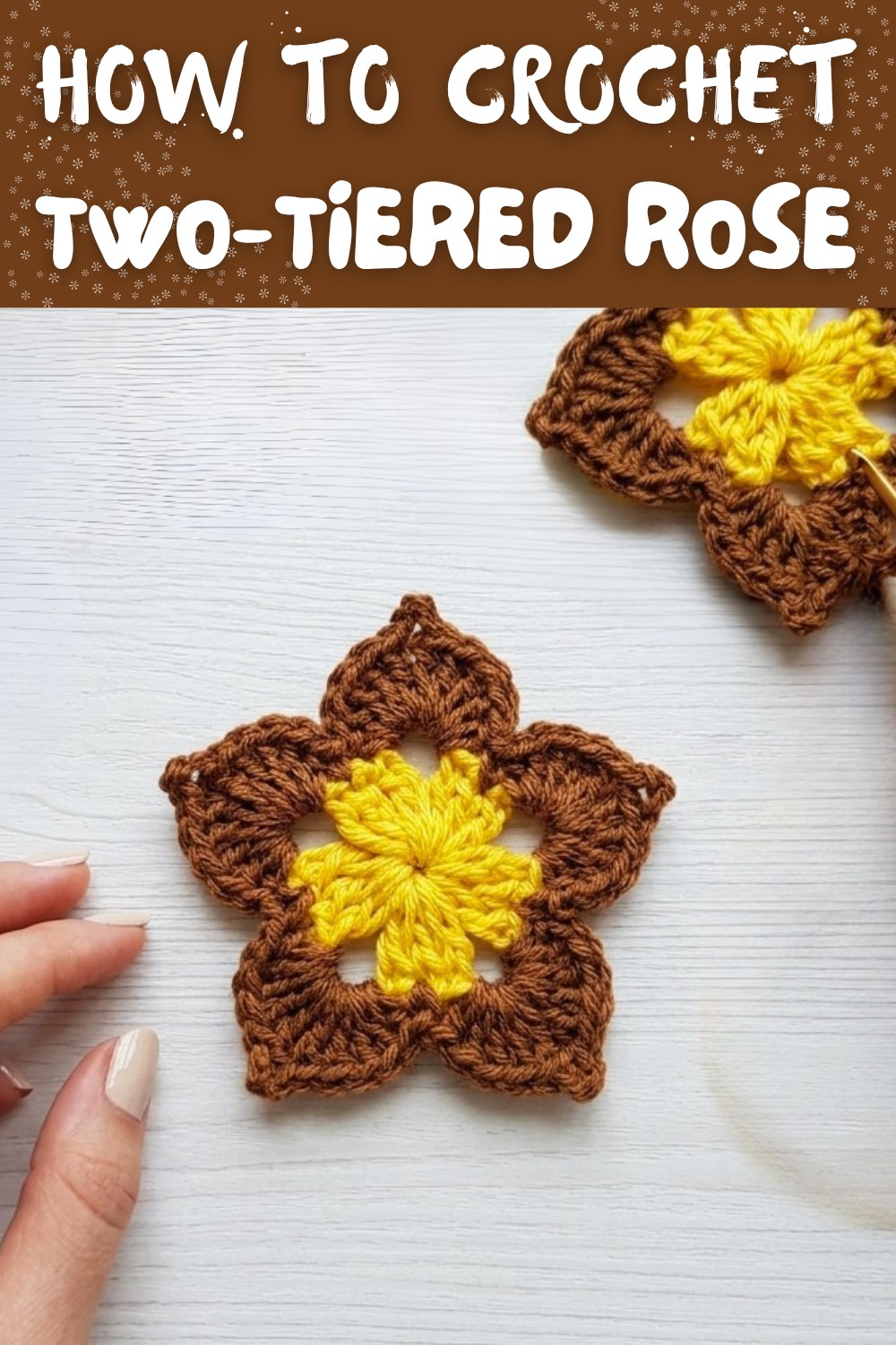 Two-tiered crochet rose